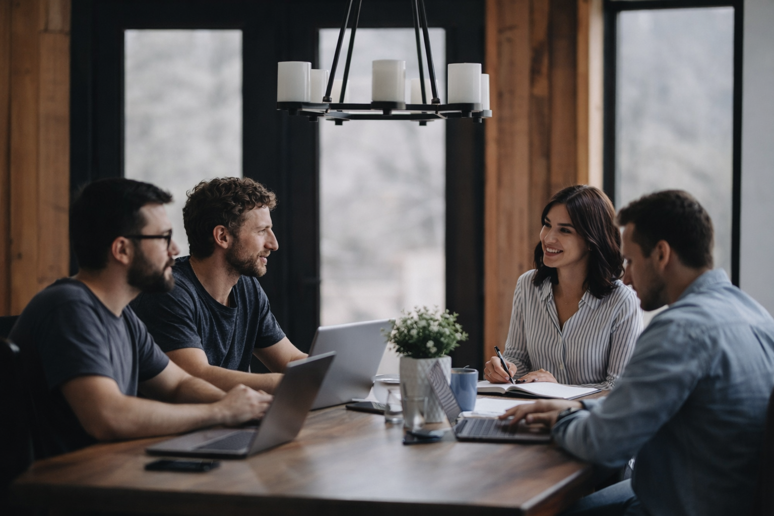 Time comercial trabalhando em prospecção B2B